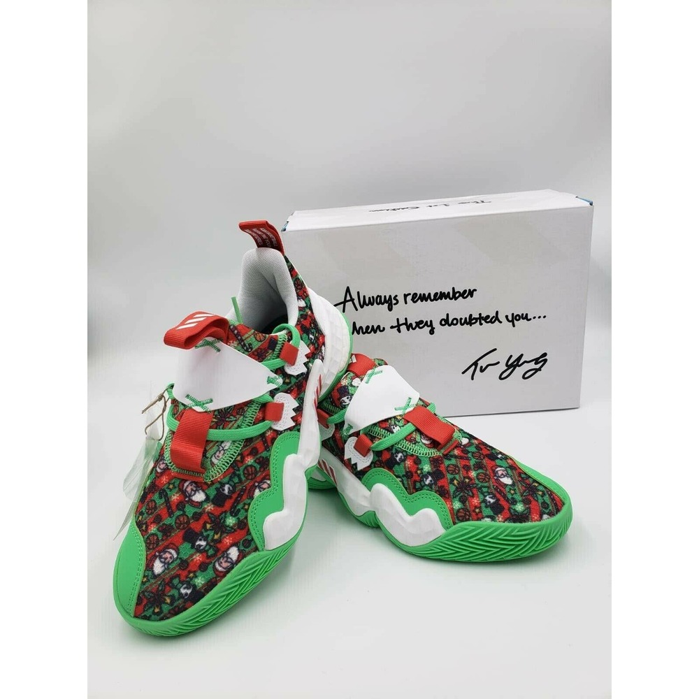 Adidas TRAE YOUNG 1 Christmas Santa Grinch Green Red|Size 5.5|GY0305 FREE SHIP